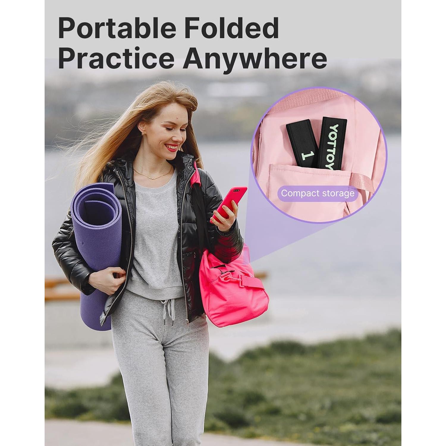 Correa de Yoga YOTTOY con 10 Bucles y Bandas de Resistencia