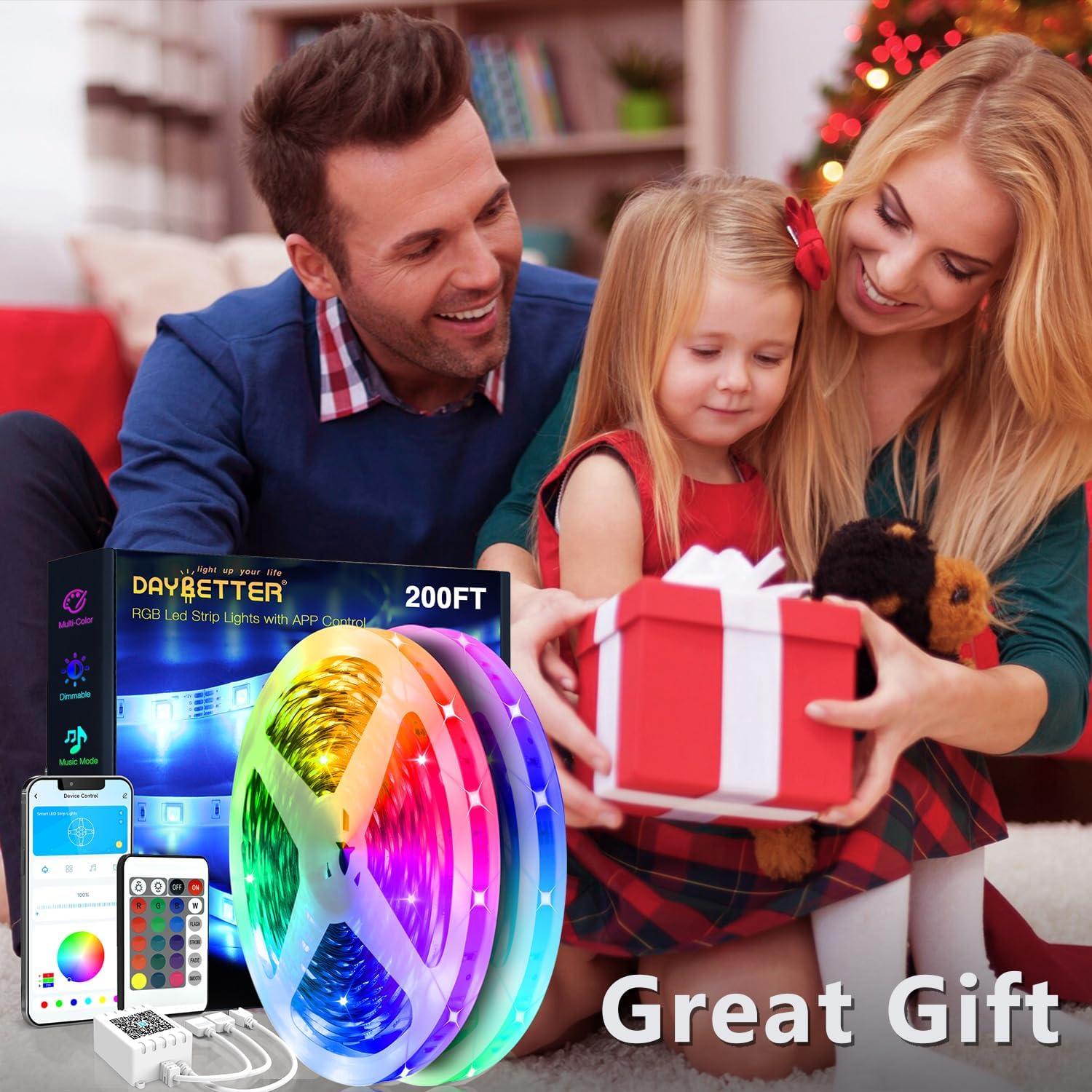 Tiras de Luz LED DAYBETTER 60.96 m Control Remoto RGB