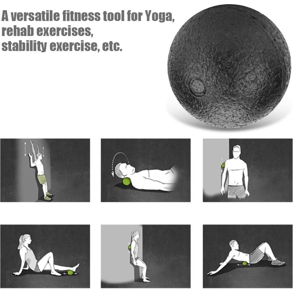 Bola de Masaje de Espuma Mxzzand 10cm Negra para Yoga