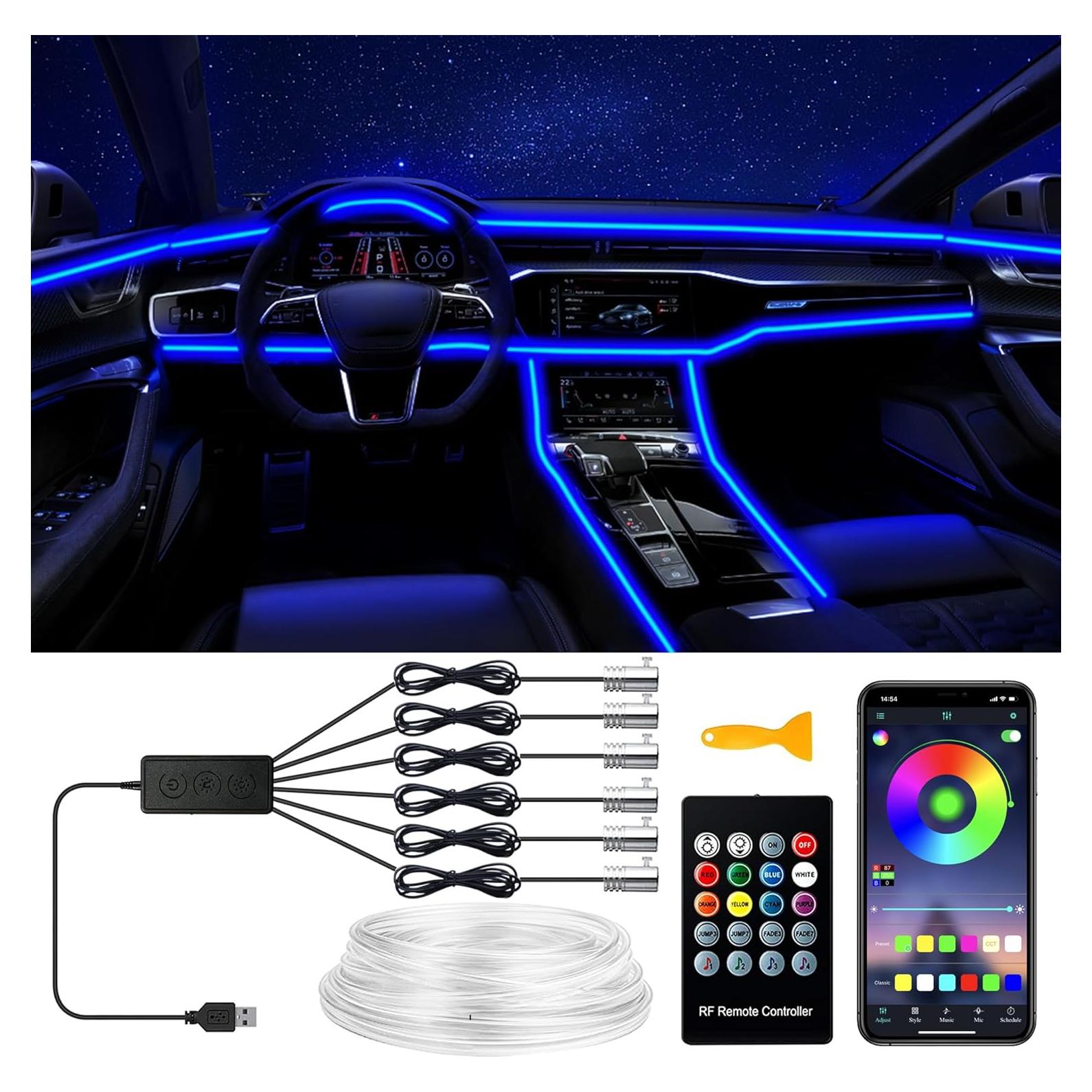 Luces LED de tira para interiores de coche SAMGCHI 800 cm RGB