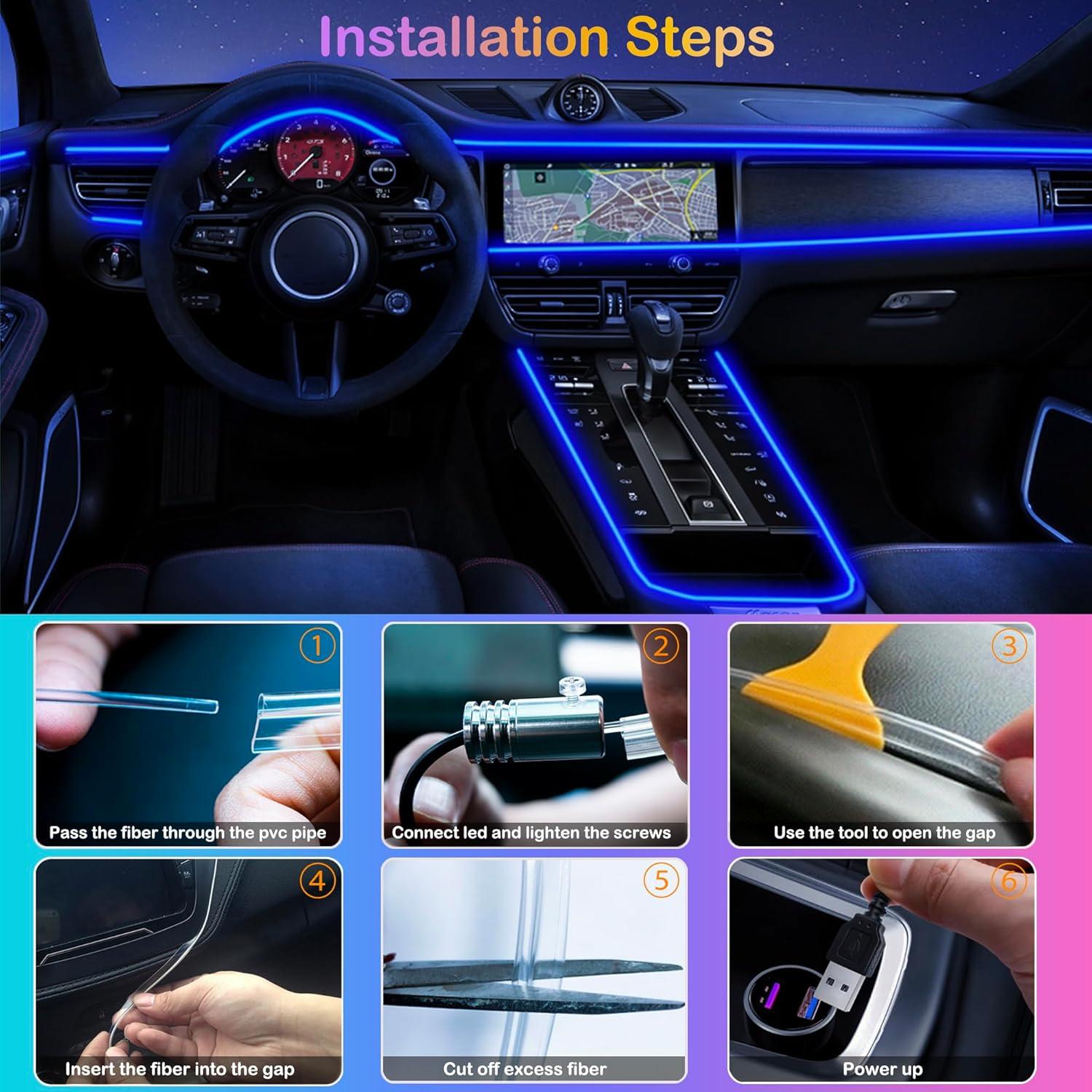 Luces LED de tira para interiores de coche SAMGCHI 800 cm RGB