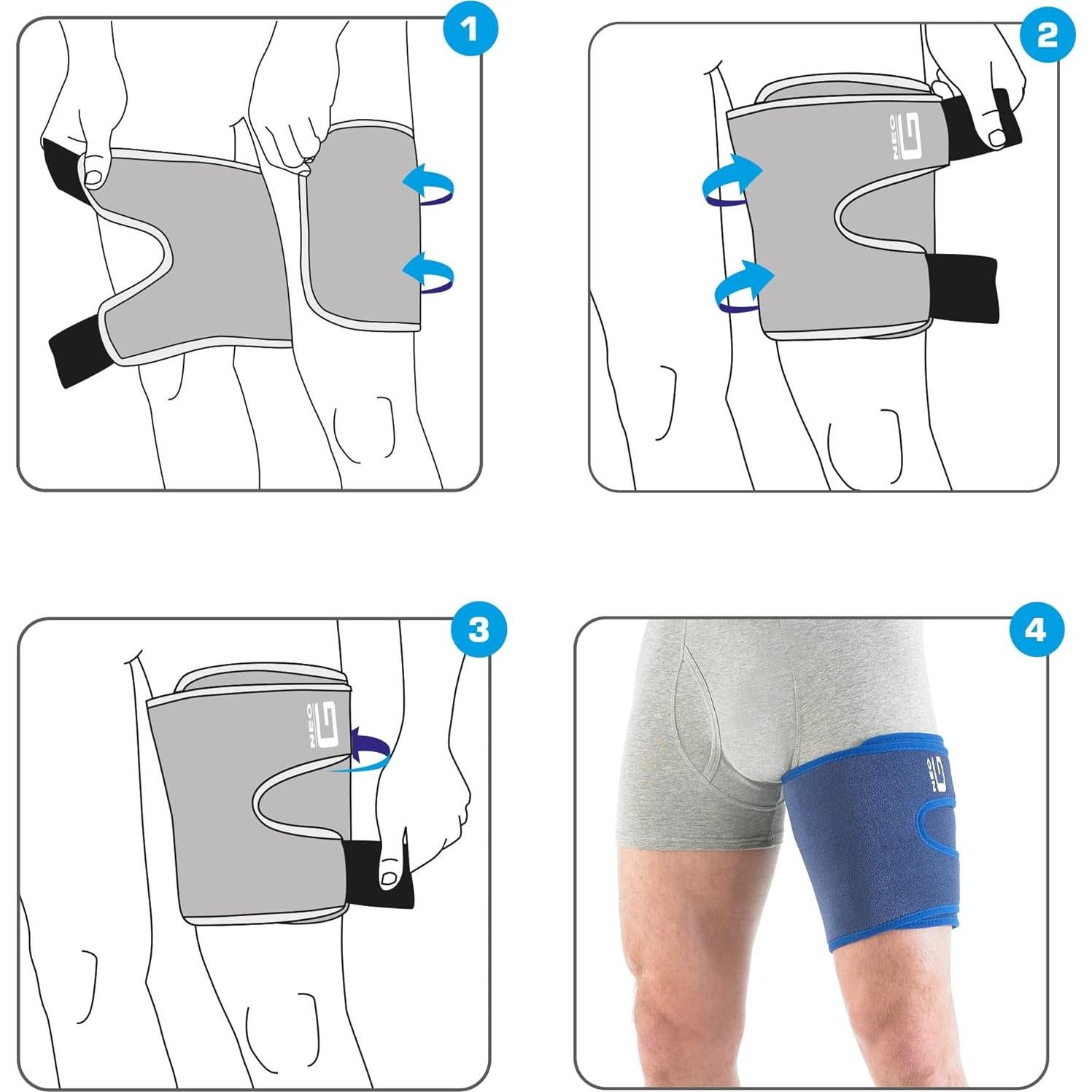 Soporte de Muslo Neo-G Ajustable para Isquiotibiales y Cuádriceps