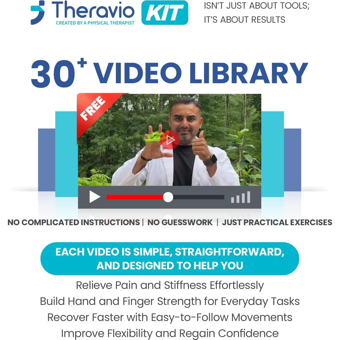 Kit de Terapia de Mano Theravio - Fortalecedor de Agarre y Dedos