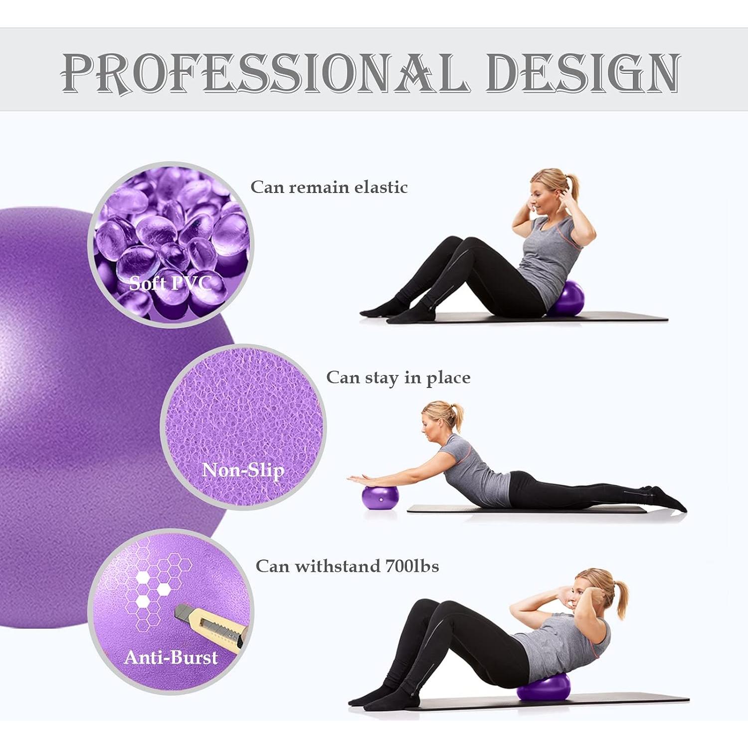 Pelota de Pilates Goonidy 22,86 cm Morada para Ejercicio