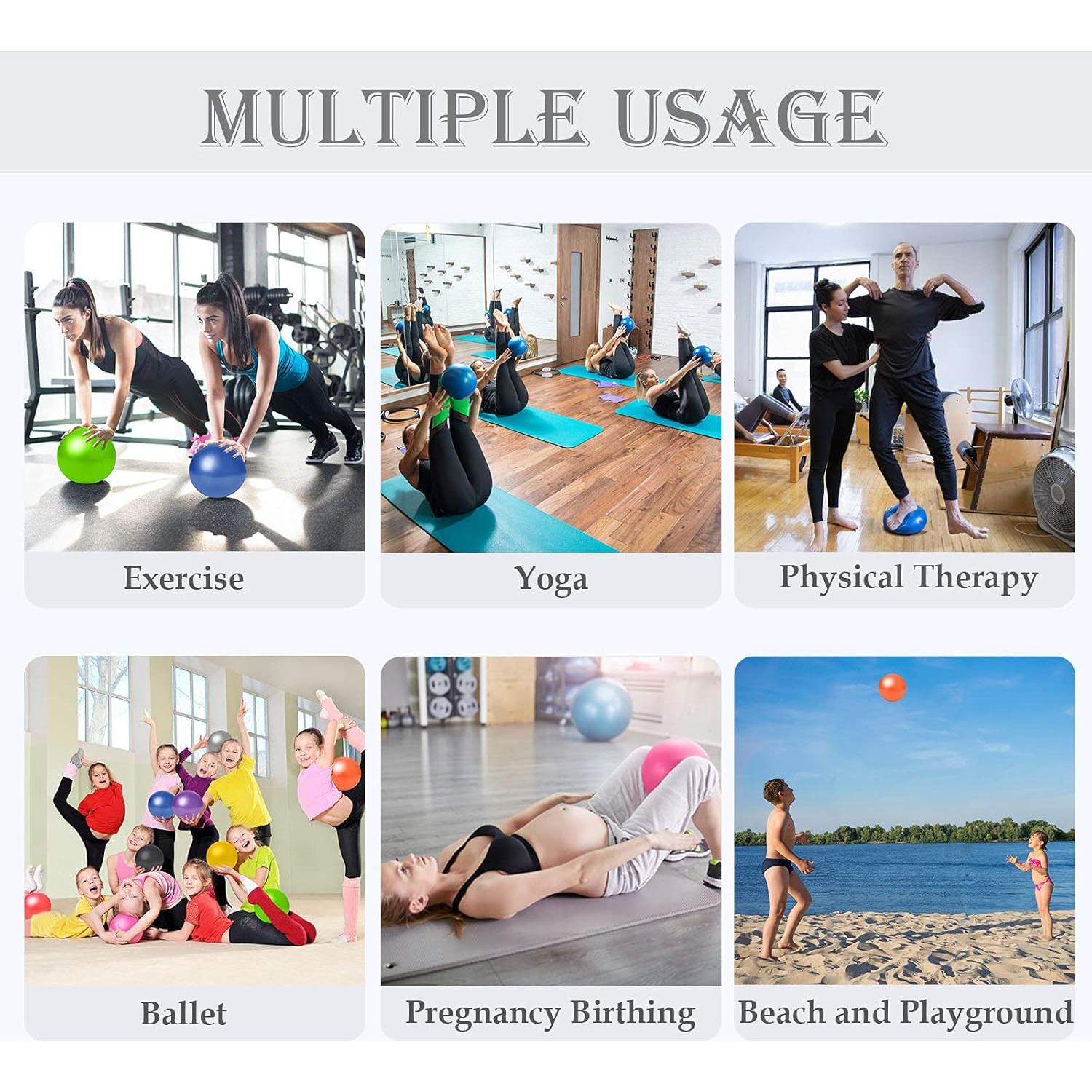 Pelota de Pilates Goonidy 22,86 cm Morada para Ejercicio