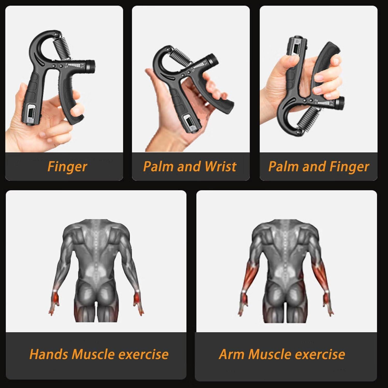 Entrenador de agarre SPDTECH ajustable 5-60kg con contador