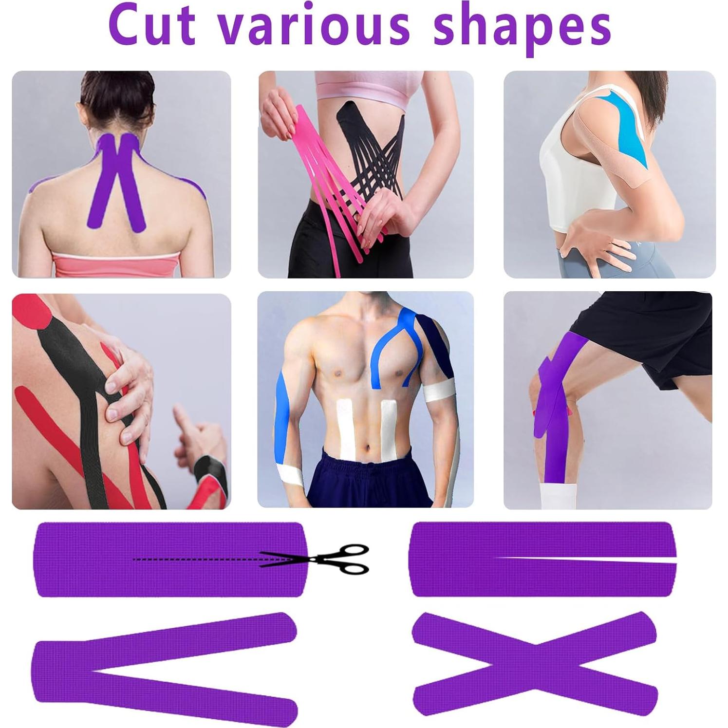 Cinta Kinesiológica SOONGO 5 cm Morado - Alivio Dolor Muscular