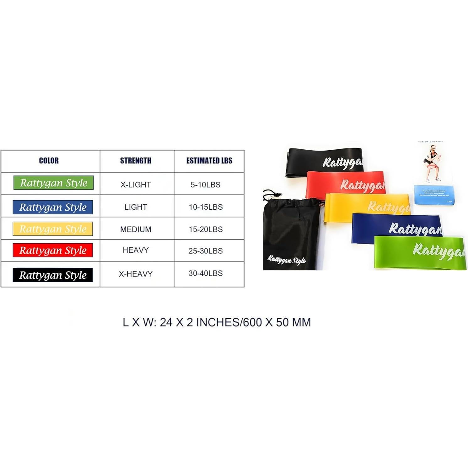 Juego de Bandas de Resistencia Rattygan Style 5 Niveles