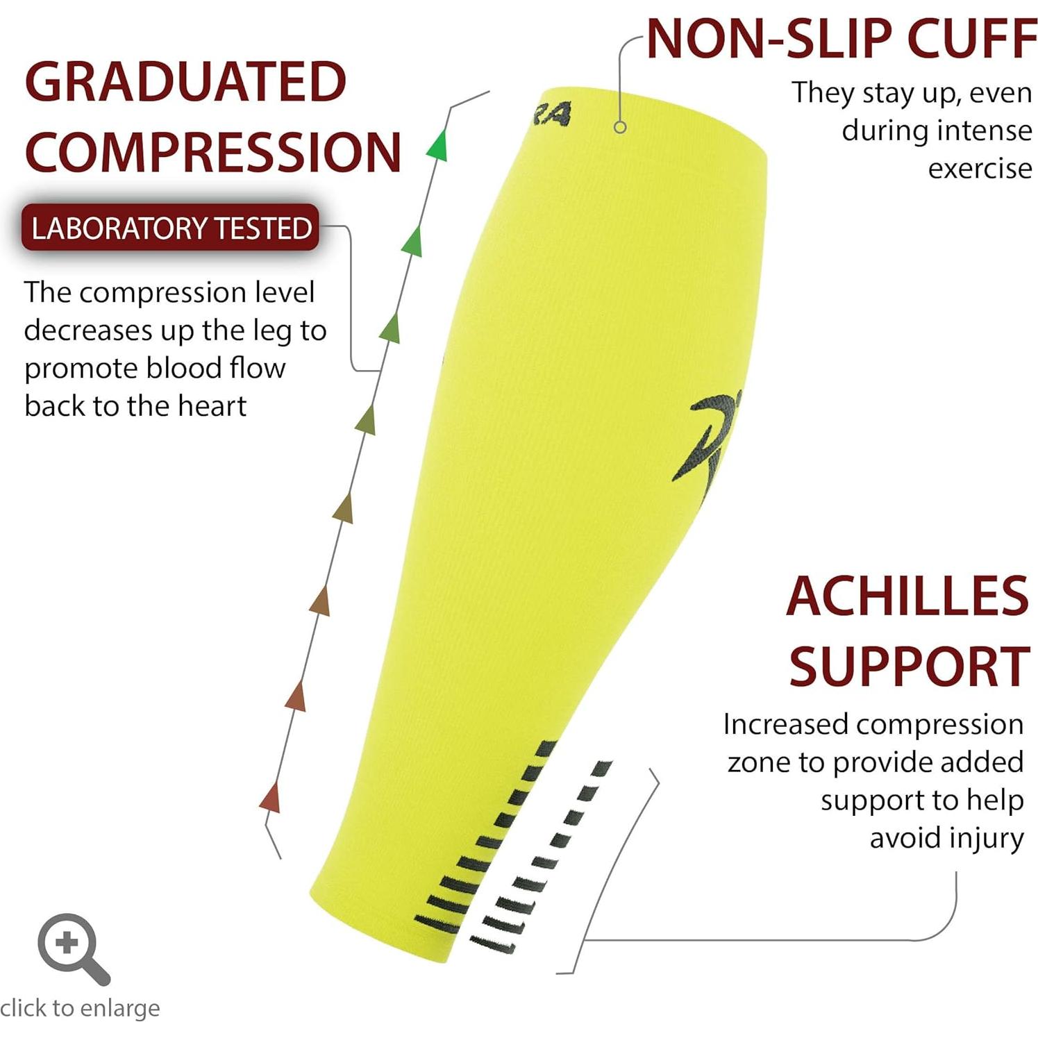 Manguitos de Compresión Rymora para Pantorrillas Unisex - Alivio Dolor 20-30 mmHg