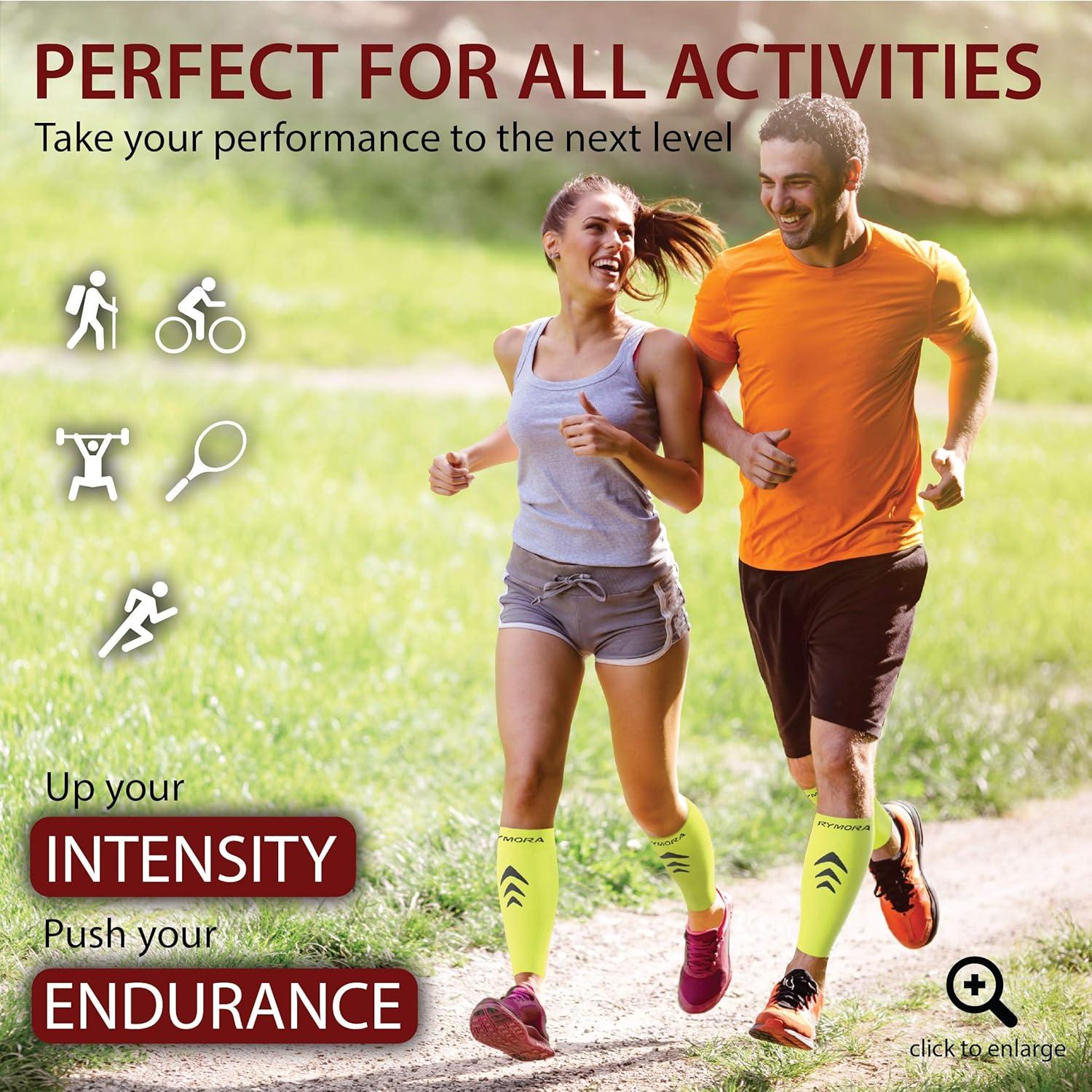 Manguitos de Compresión Rymora para Pantorrillas Unisex - Alivio Dolor 20-30 mmHg