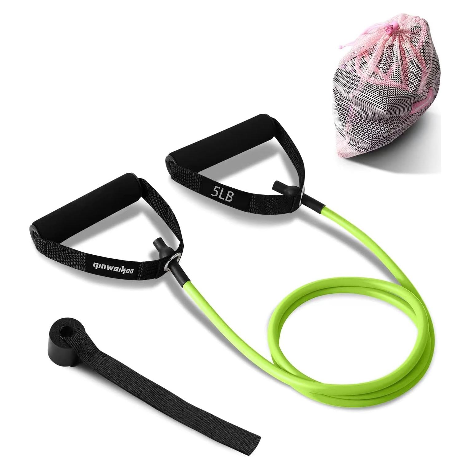 Banda de Resistencia QINWEIKOO D007 Verde 135 cm con Ancla