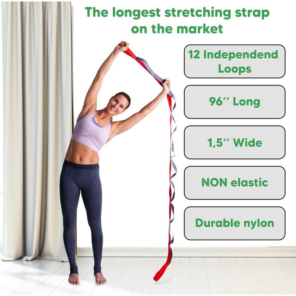 Correa de Estiramiento Sport2People 243,84 cm Nylon Yoga