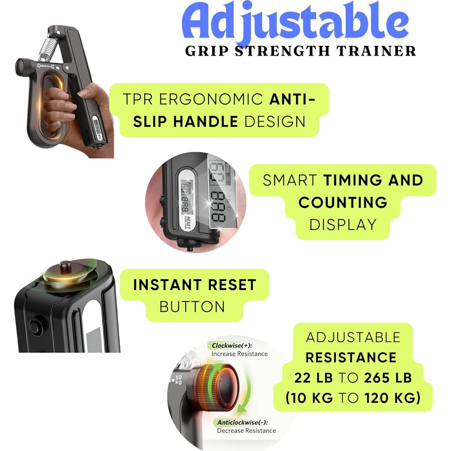 Kit de Fortalecimiento de Agarre GymPanda 6 Piezas Ajustable