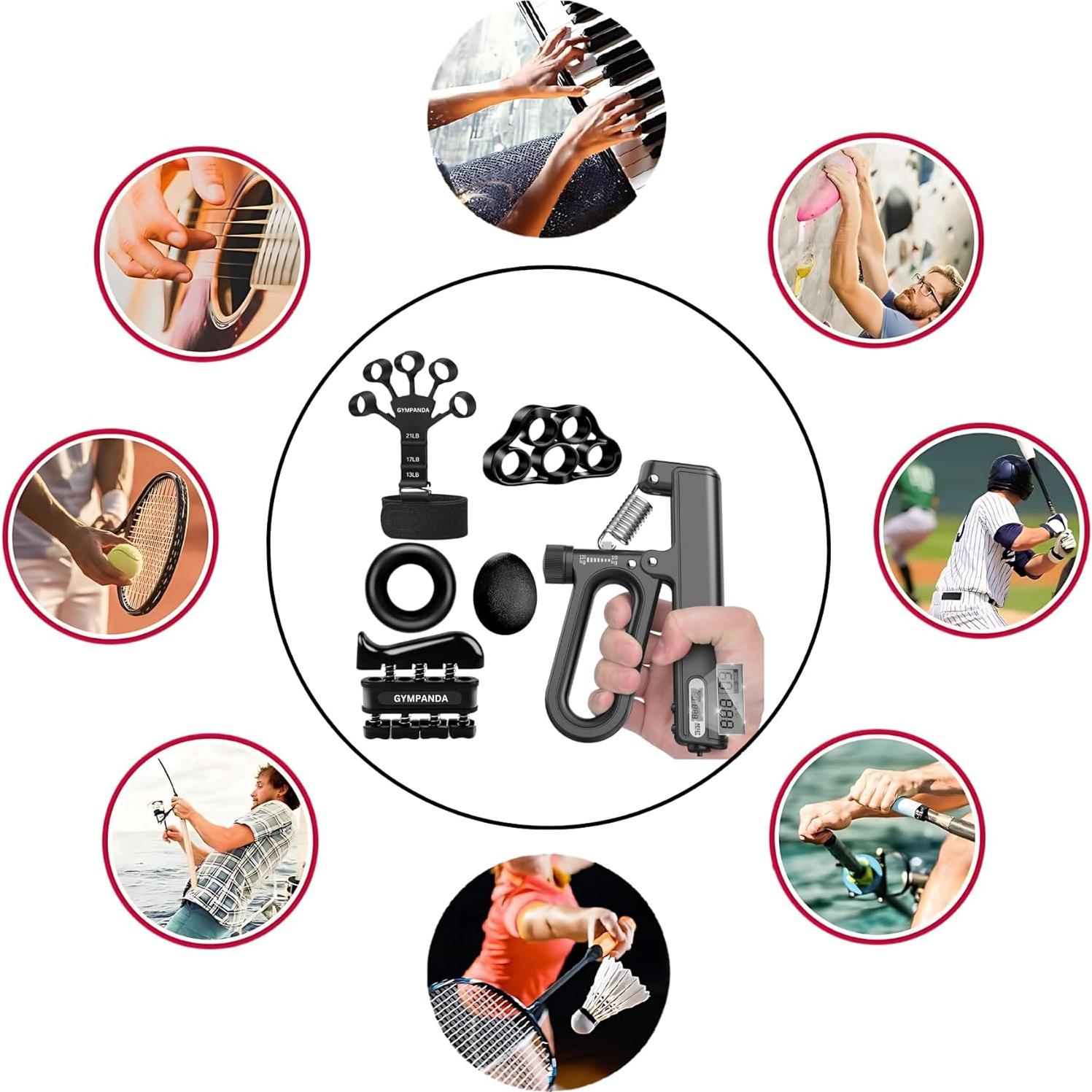 Kit de Fortalecimiento de Agarre GymPanda 6 Piezas Ajustable