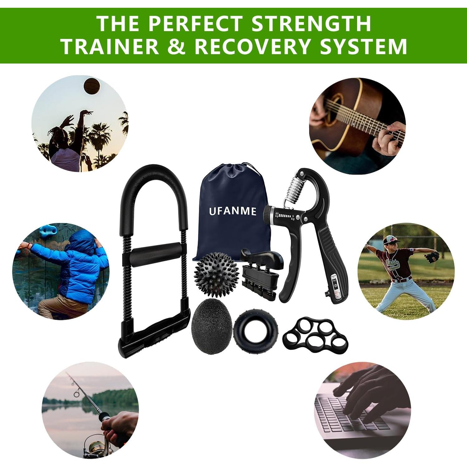 Fortalecedor de Agarre UFANME 7 Piezas 10-60 kg Ajustable