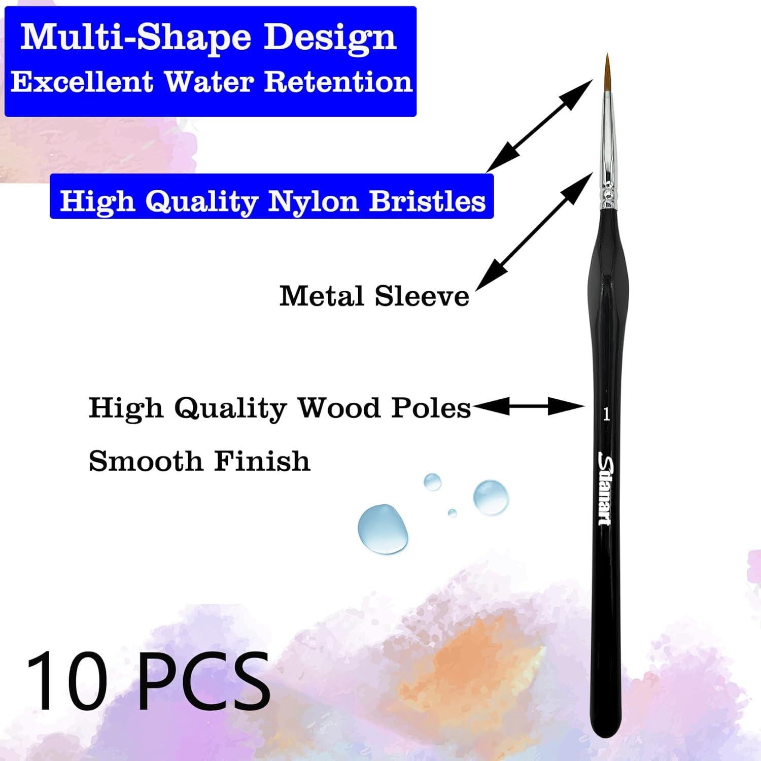 Juego de Pinceles Sdanart 10 PCS para Pintura Detallada