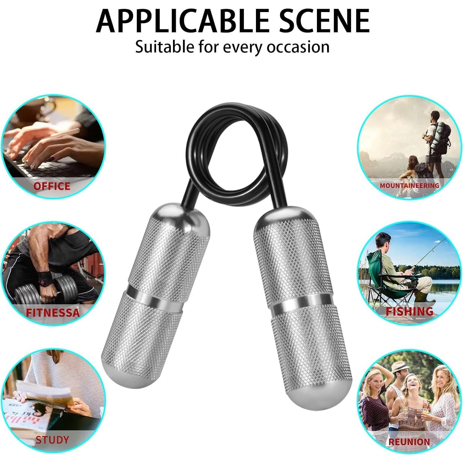 Entrenador de Fuerza de Agarre LOQATIDIS - 2PCS Negro y Plata