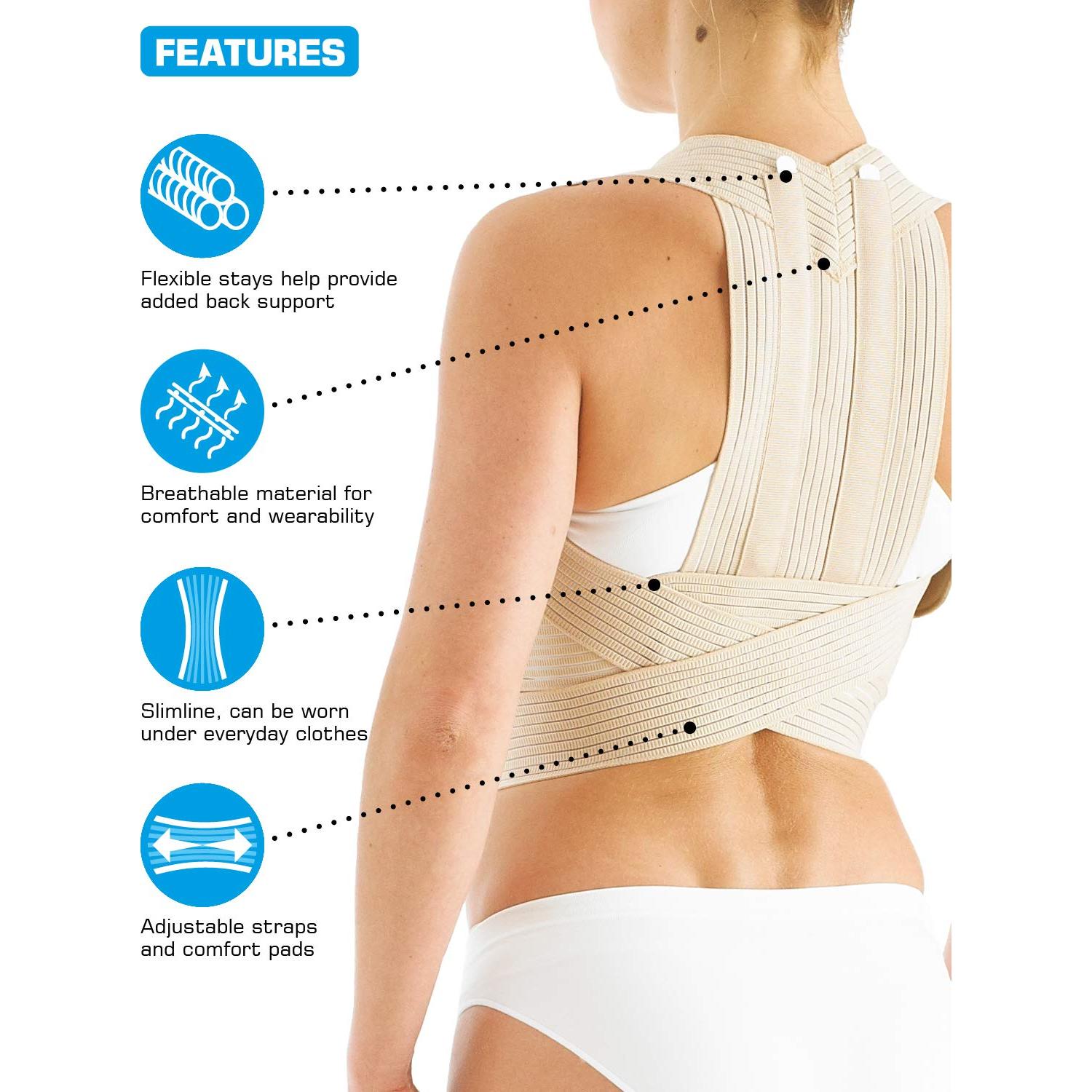 Faja Clavicular Neo G - Soporte Espalda Ajustable S - Beige