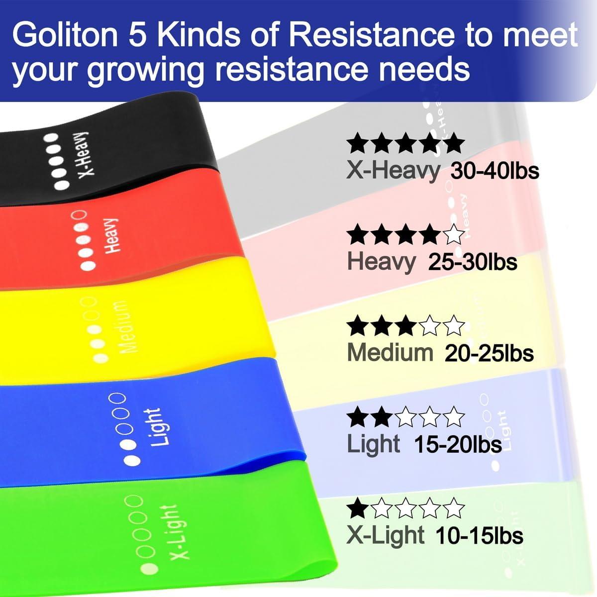 Bandas de Ejercicio de Resistencia Goliton 5 Niveles 30,48 cm