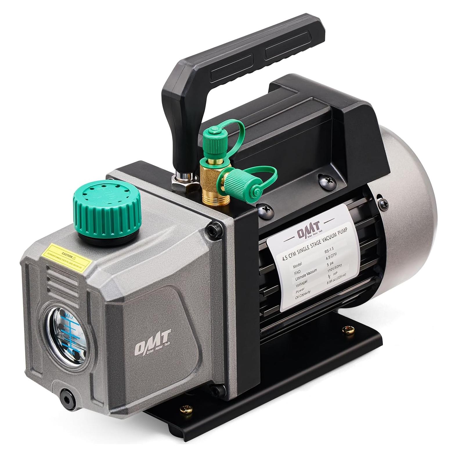 Bomba de Vacío Orion Motor Tech 4.5 CFM 1/3 HP HVAC