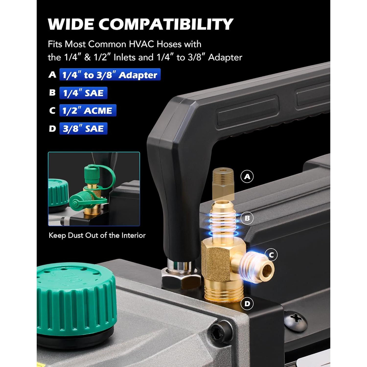 Bomba de Vacío Orion Motor Tech 4.5 CFM 1/3 HP HVAC