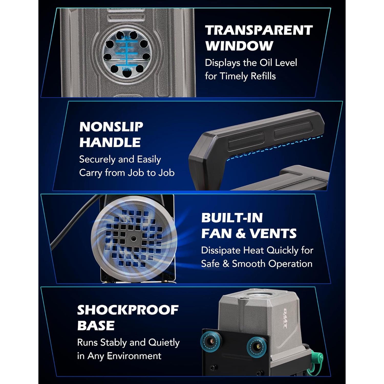 Bomba de Vacío Orion Motor Tech 4.5 CFM 1/3 HP HVAC