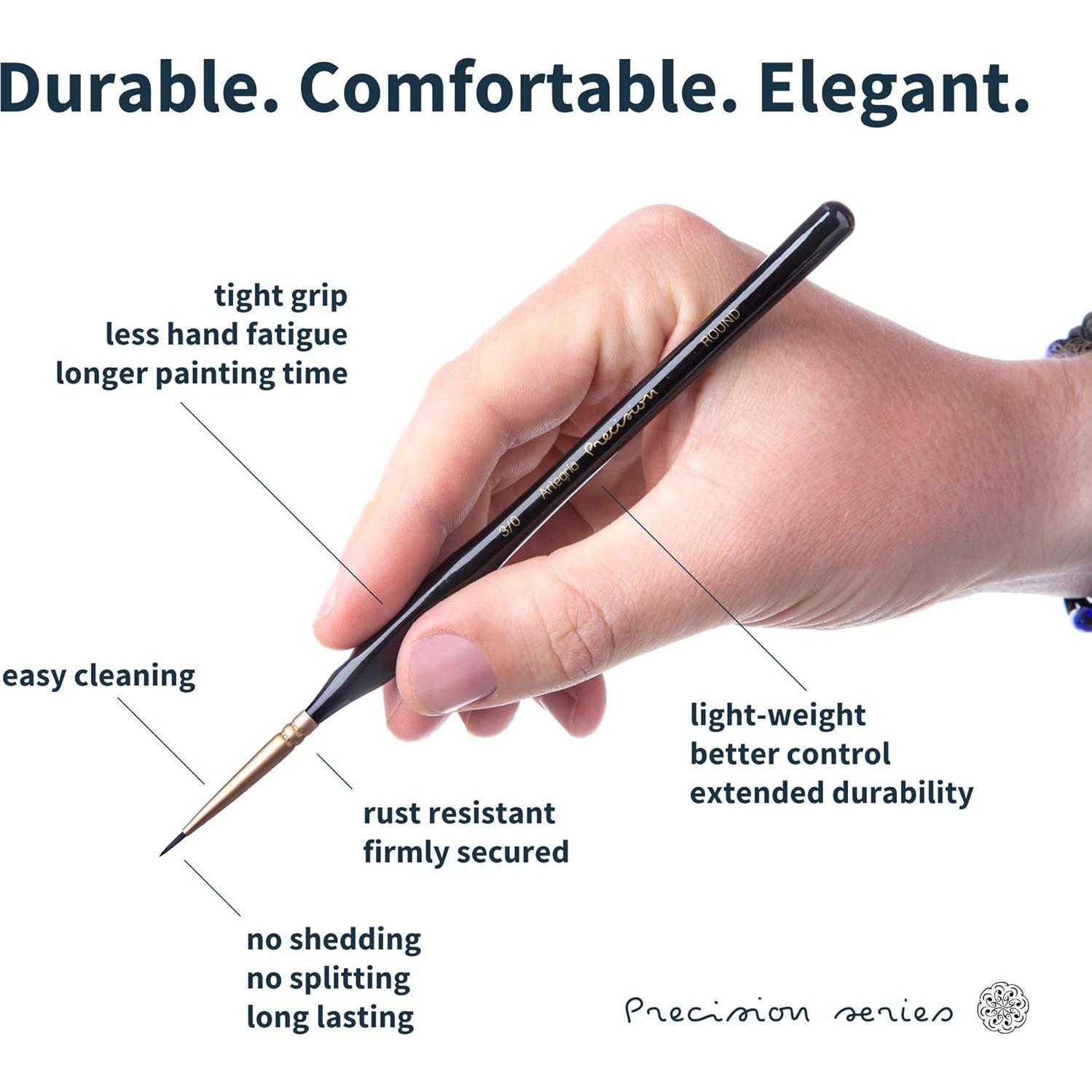 Juego de Pinceles Detallados ARTEGRIA, 8 Piezas Ergonómicas