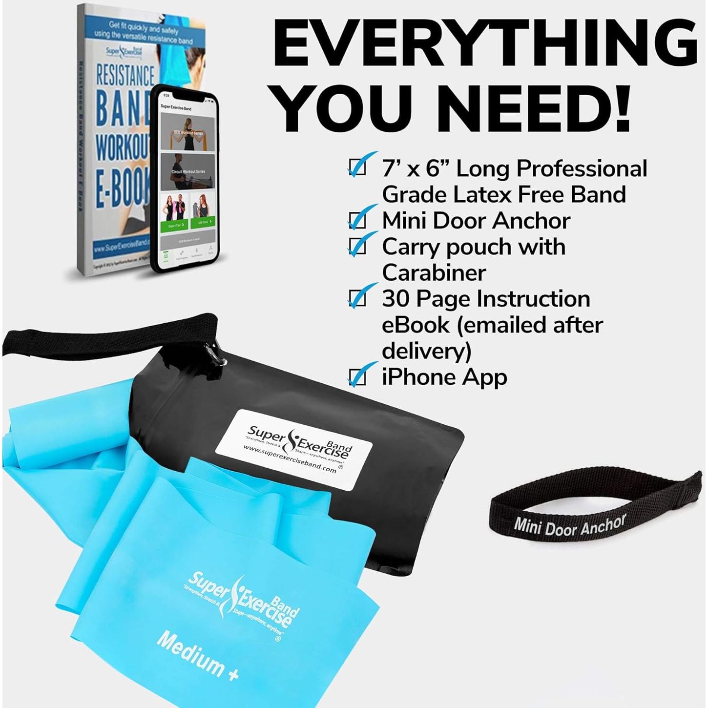 Bandas de Resistencia Super Exercise Band 2,13m Azul Cielo