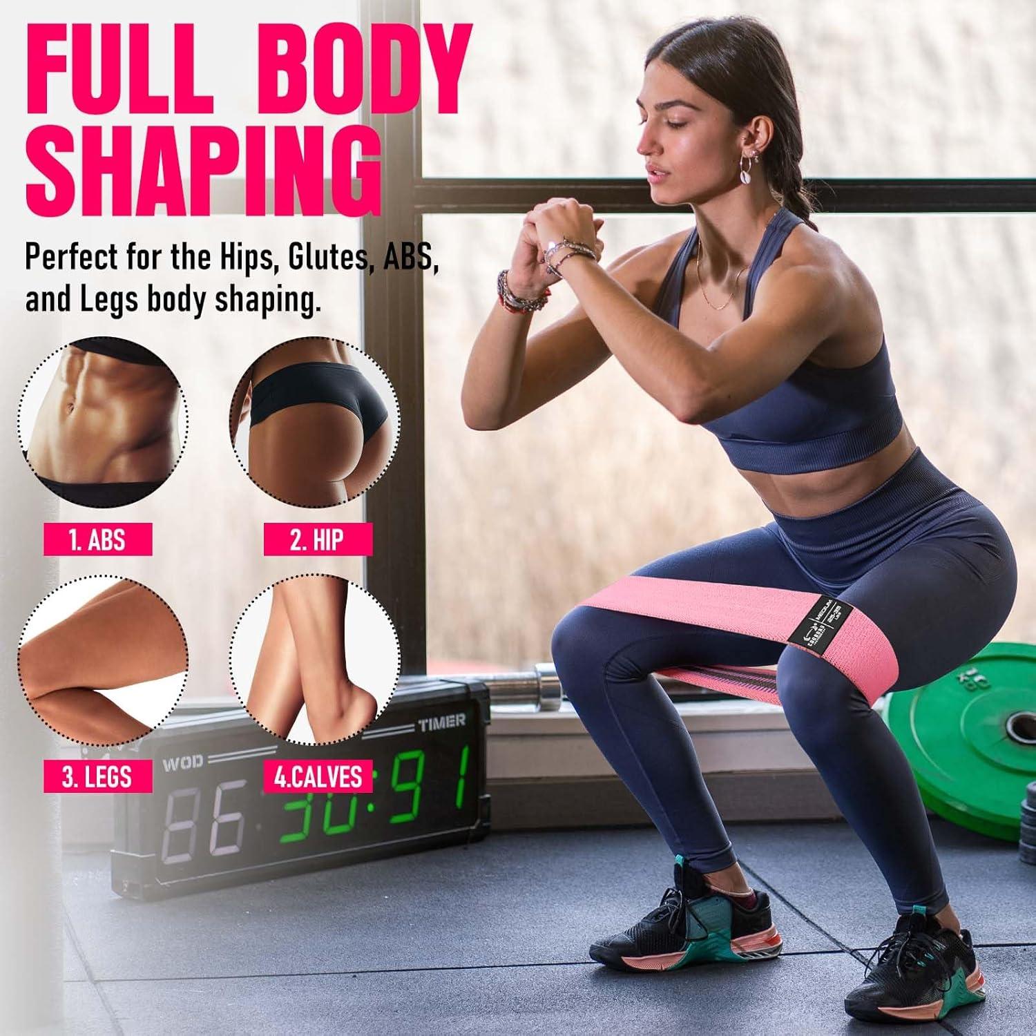 Bandas de Resistencia de Tela COOBONS FITNESS 4 Niveles