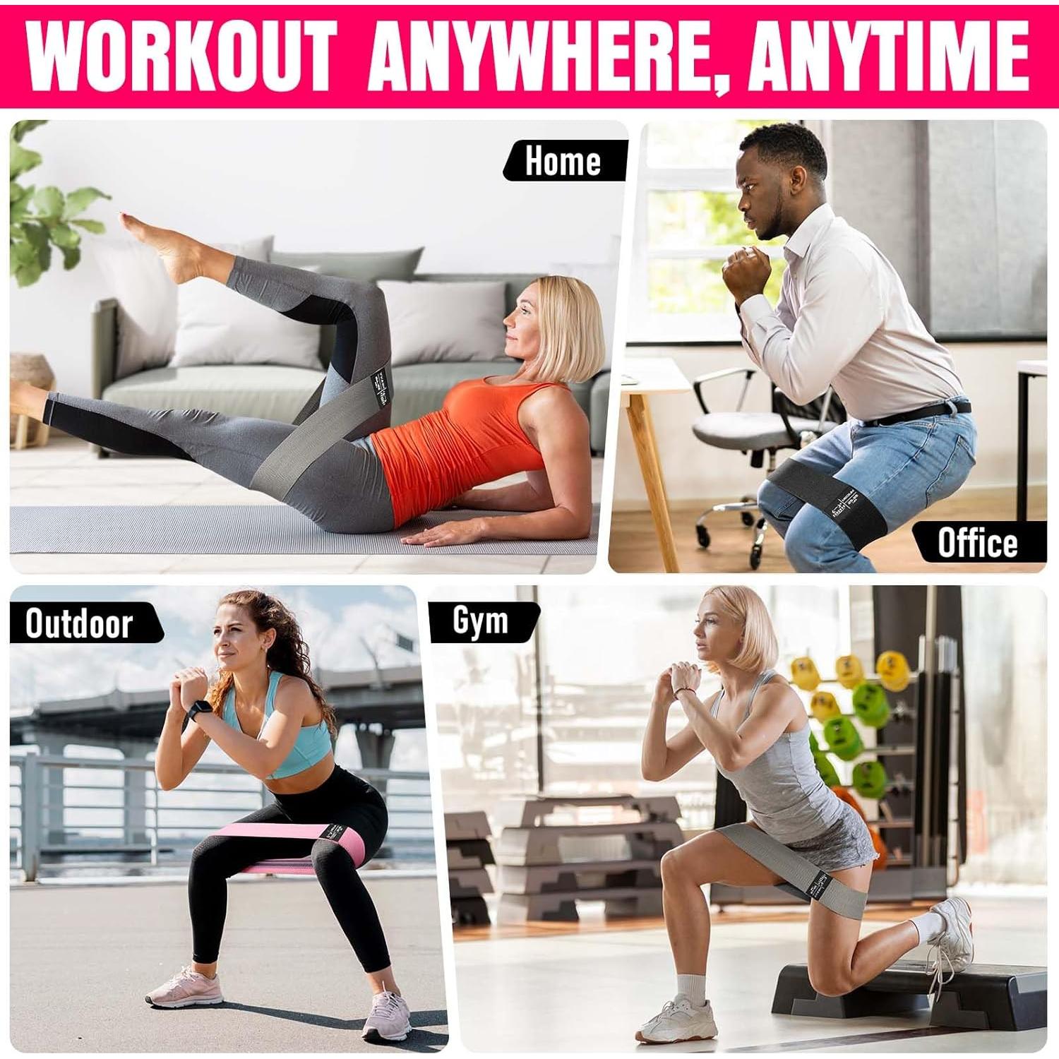 Bandas de Resistencia de Tela COOBONS FITNESS 4 Niveles