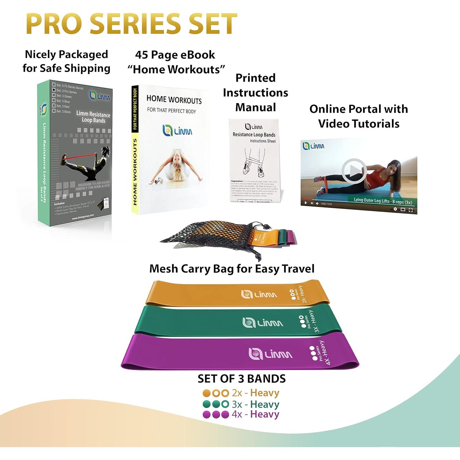 Bandas de Resistencia Limm Pro 3 Unidades 35-80 lbs