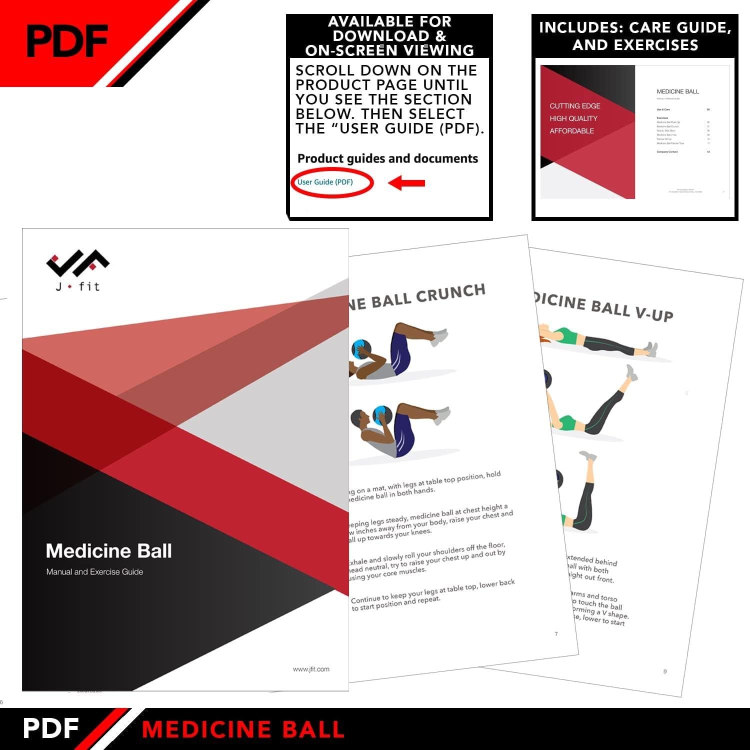 Balón Medicinal JFIT 7,26 kg para Ejercicio y Rehabilitación