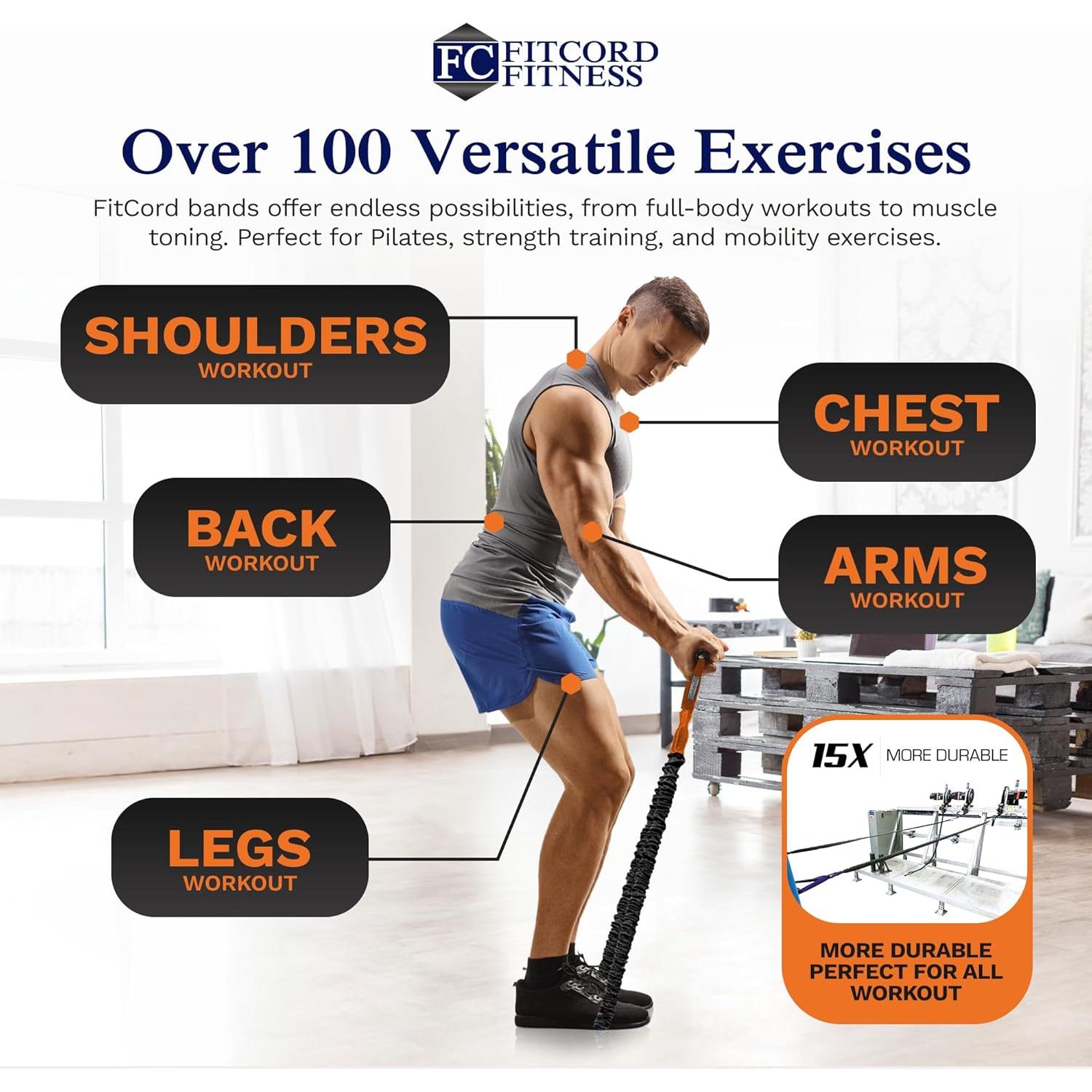 Banda de Resistencia FitCord 3,18 kg Muy Ligera - Ejercicio