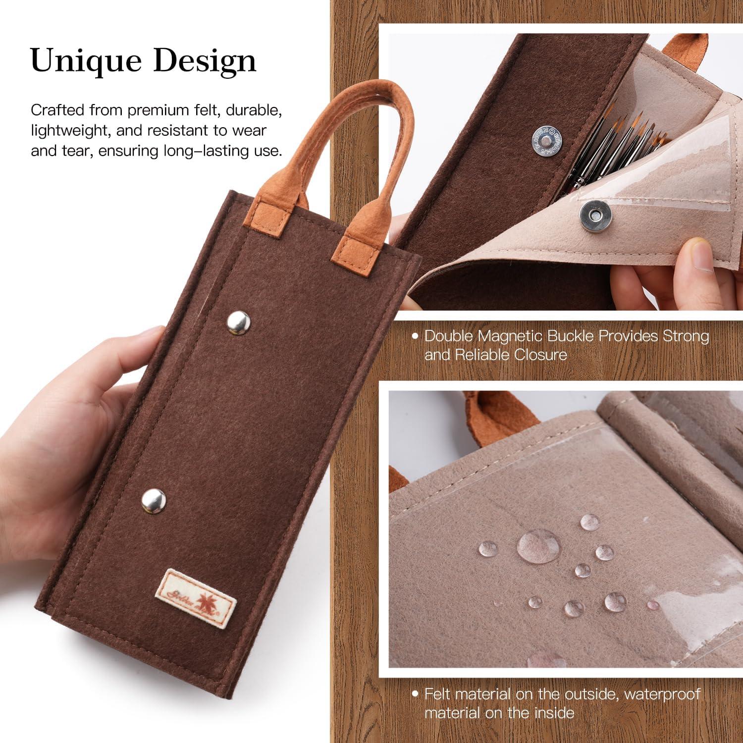 Juego de Pinceles Miniatura Arce Dorado 20 Piezas Detalle