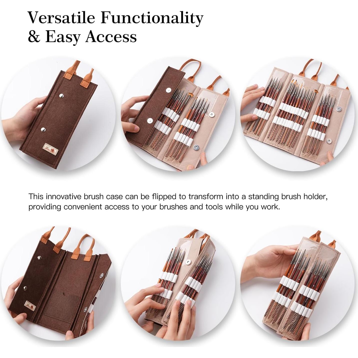 Juego de Pinceles Miniatura Arce Dorado 20 Piezas Detalle