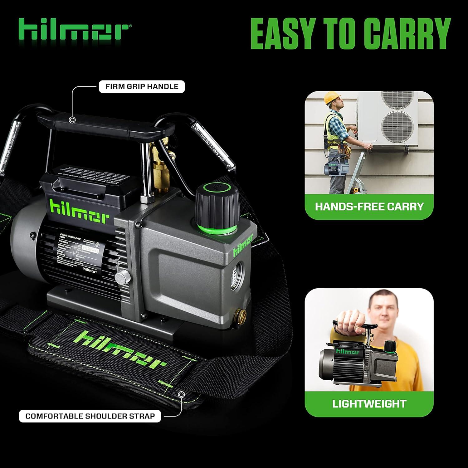 Bomba de Vacío HVAC Hilmor 5 CFM 120V 1/2 HP 10.89 kg