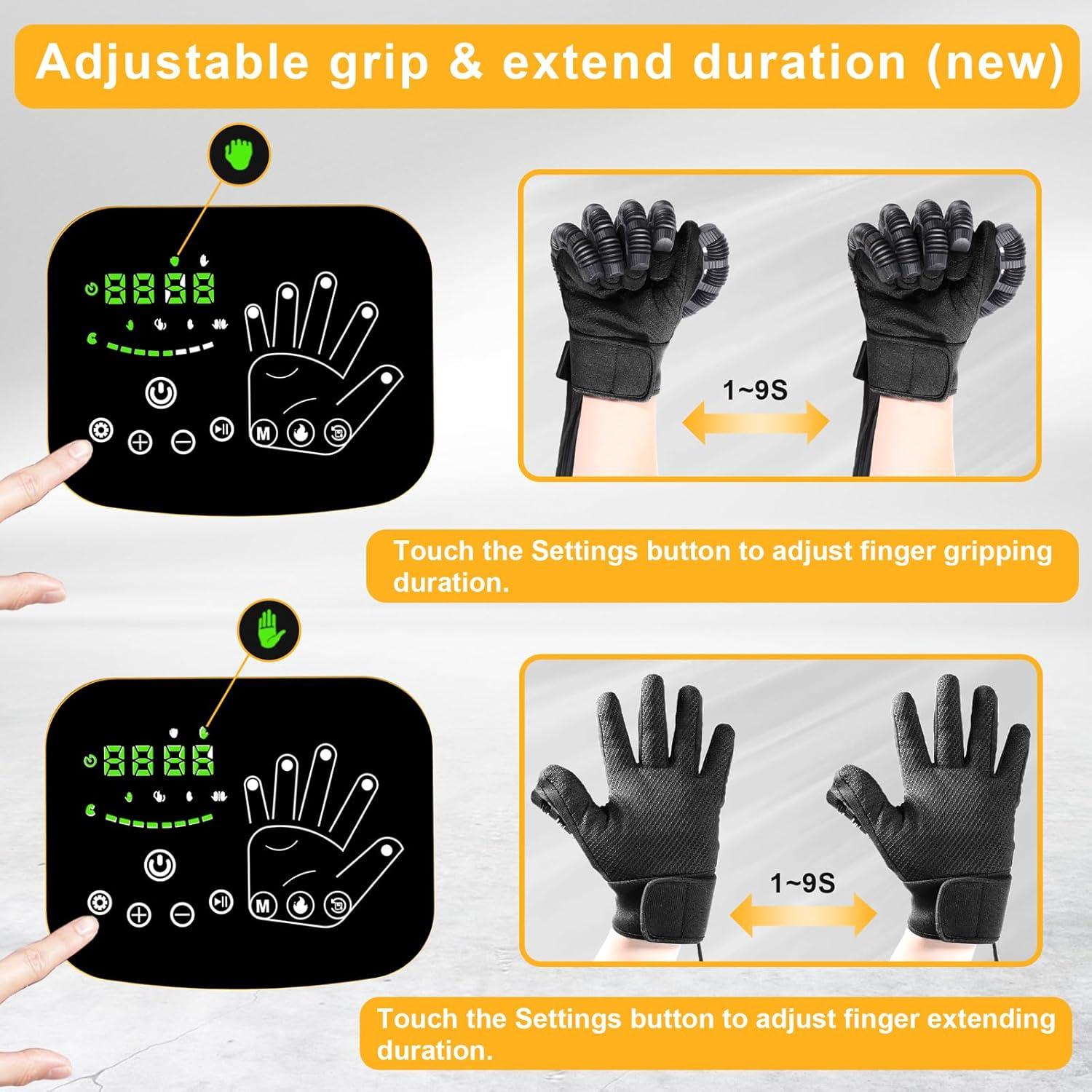 Heated Rehabilitation Robot Glove For Stroke Hand Therapy Equipment, Heated Finger Rehabilitation Trainer Robot Gloves, Heated Therapy Equipment For Stroke Fingers, Stroke Hand Recovery Equipment.