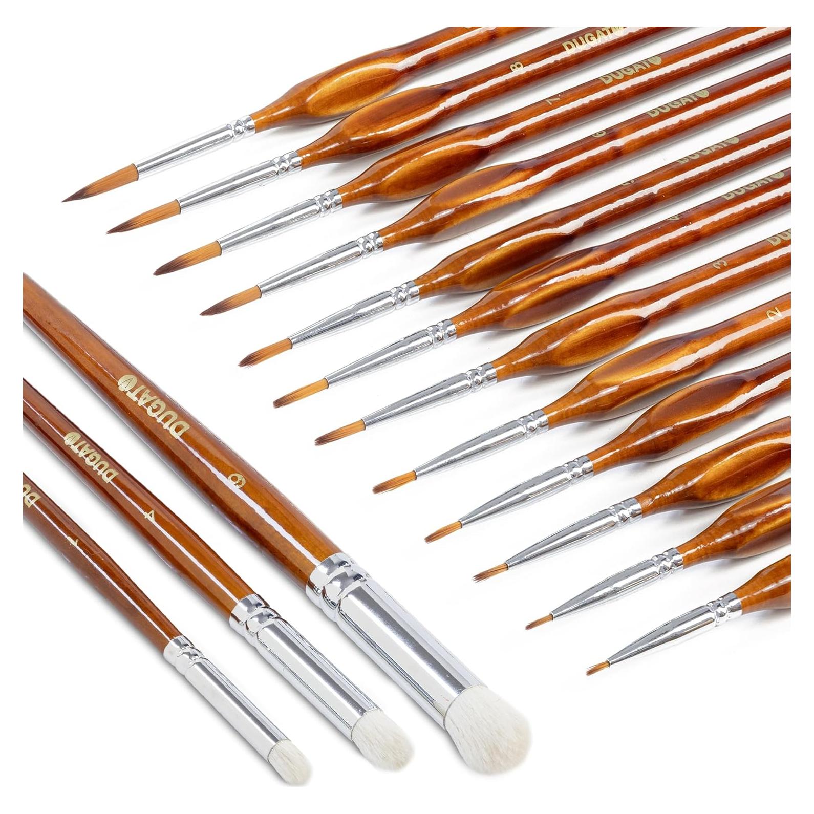 DUGATO Juego de Pinceles de Pintura 15pcs Cerda Premium