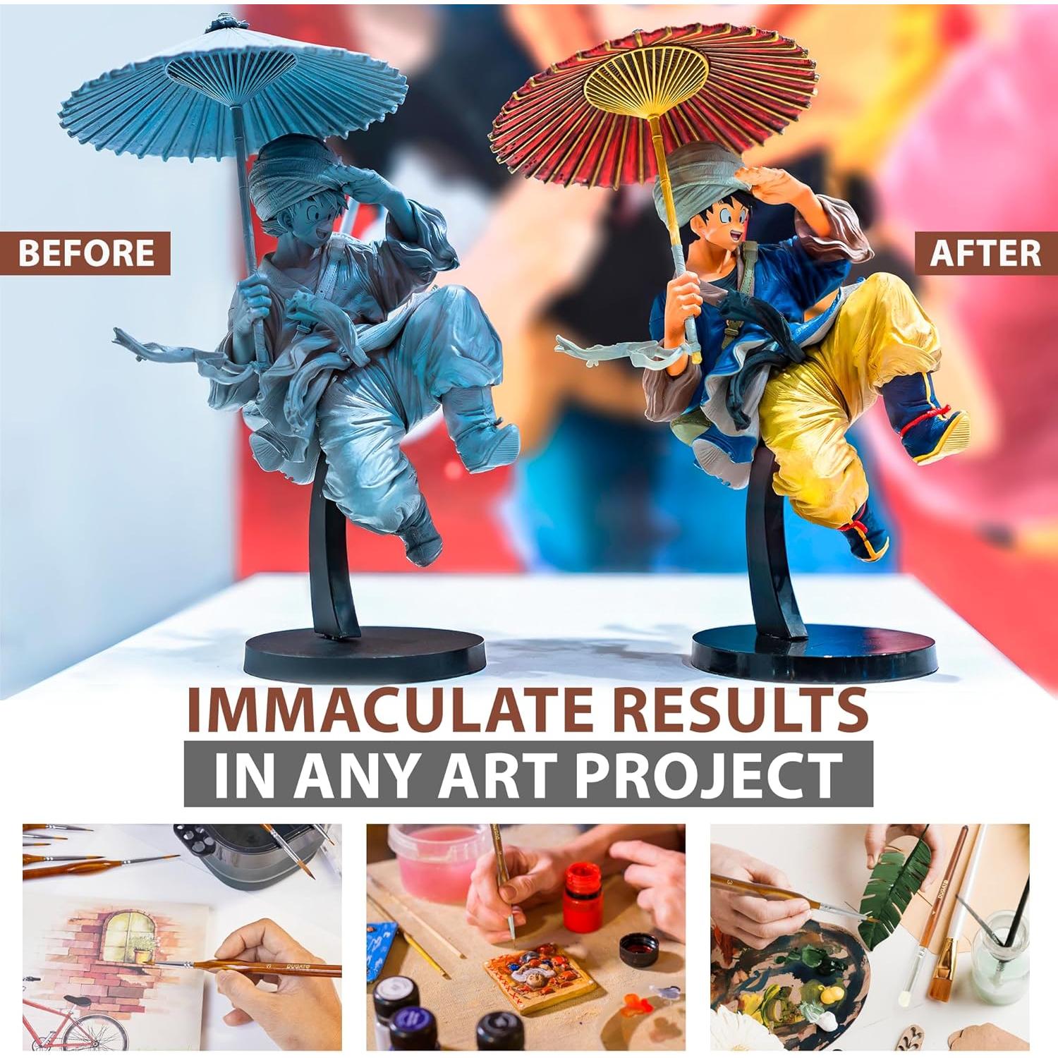 DUGATO Juego de Pinceles de Pintura 15pcs Cerda Premium