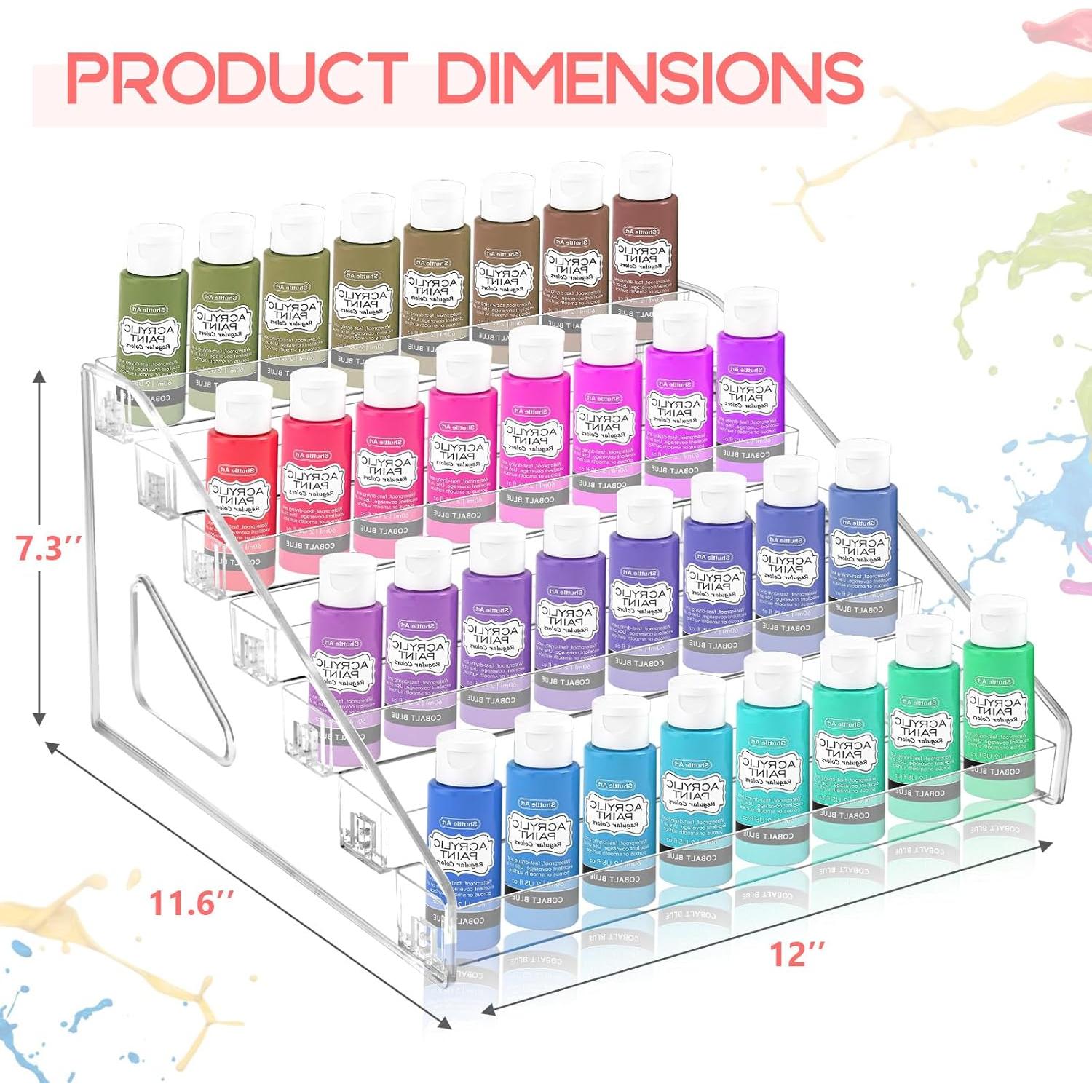 Organizador de Pintura Vowcarol 7 Capas Transparente 56 Botellas