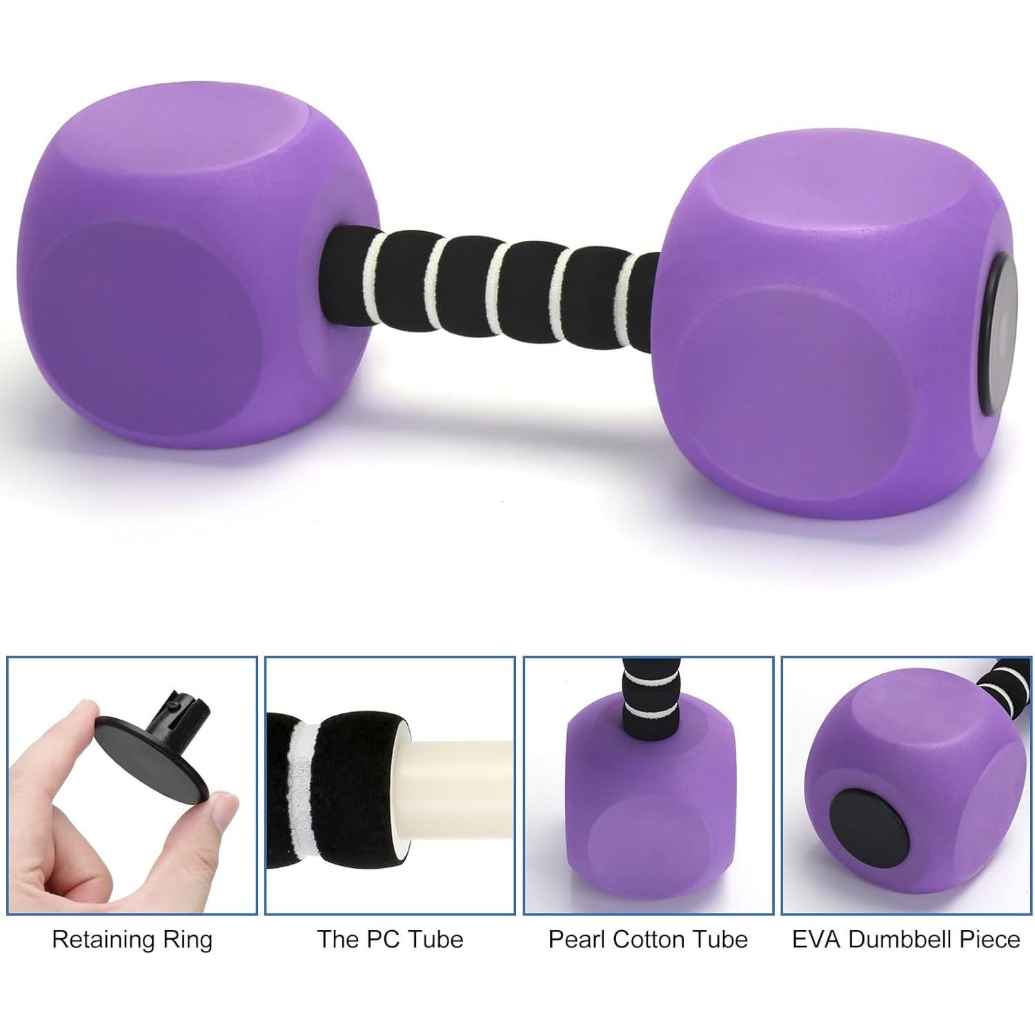 Mancuernas de Agua Outamateur 2Pack EVA 26.9x8.9cm Púrpura