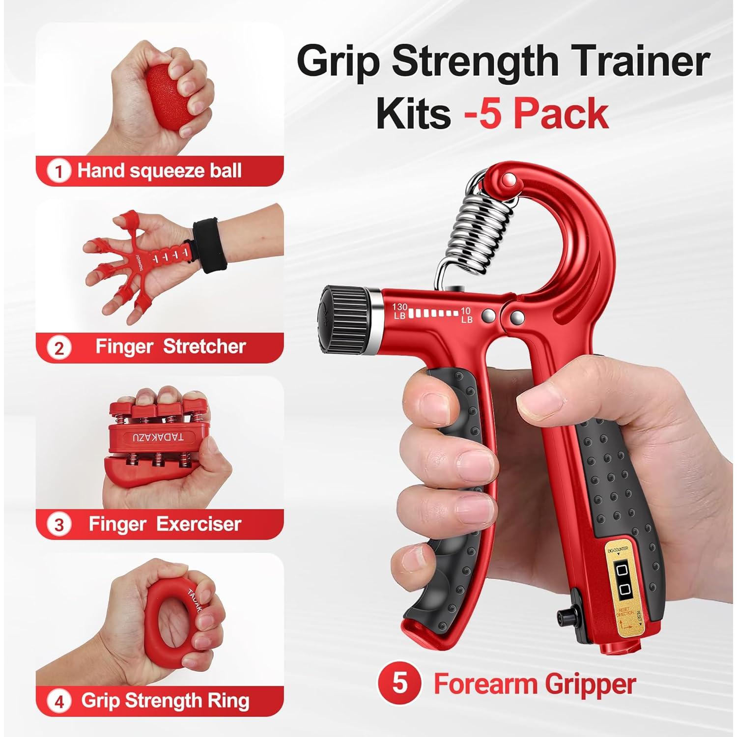 Kit de Entrenador de Fuerza de Agarre TADAKAZU 5 Piezas