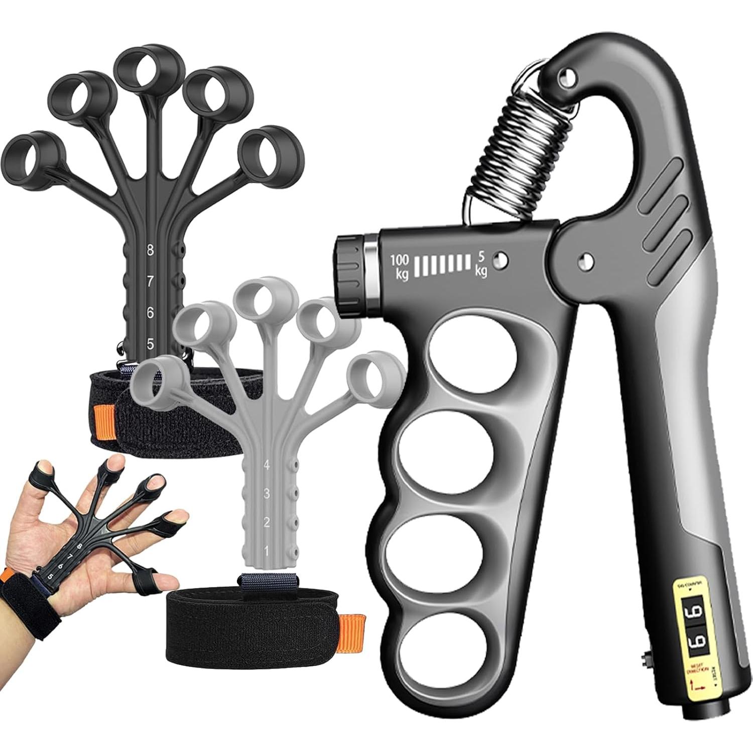 Juego de 2 Agarradores de Mano YESIMET Ajustables 10-60KG