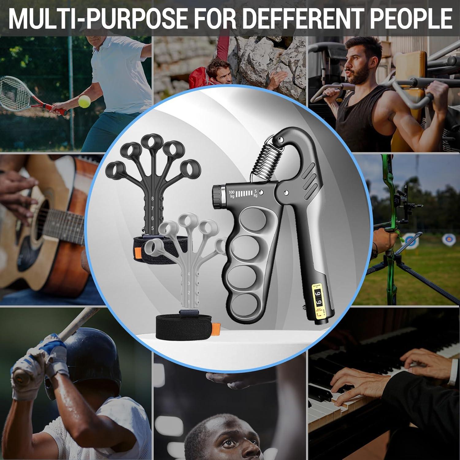 Juego de 2 Agarradores de Mano YESIMET Ajustables 10-60KG