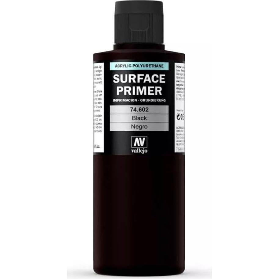 Imprimación Acrílica Vallejo Negra 200 ml para Aerografía