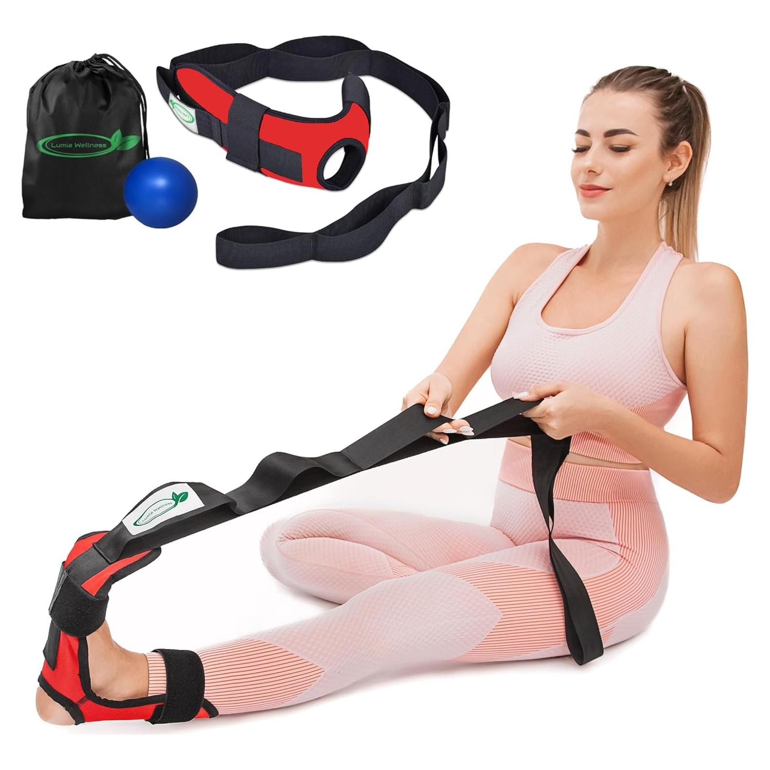 Estirador de fascia Lumia Wellness con bola de masaje - Rojo