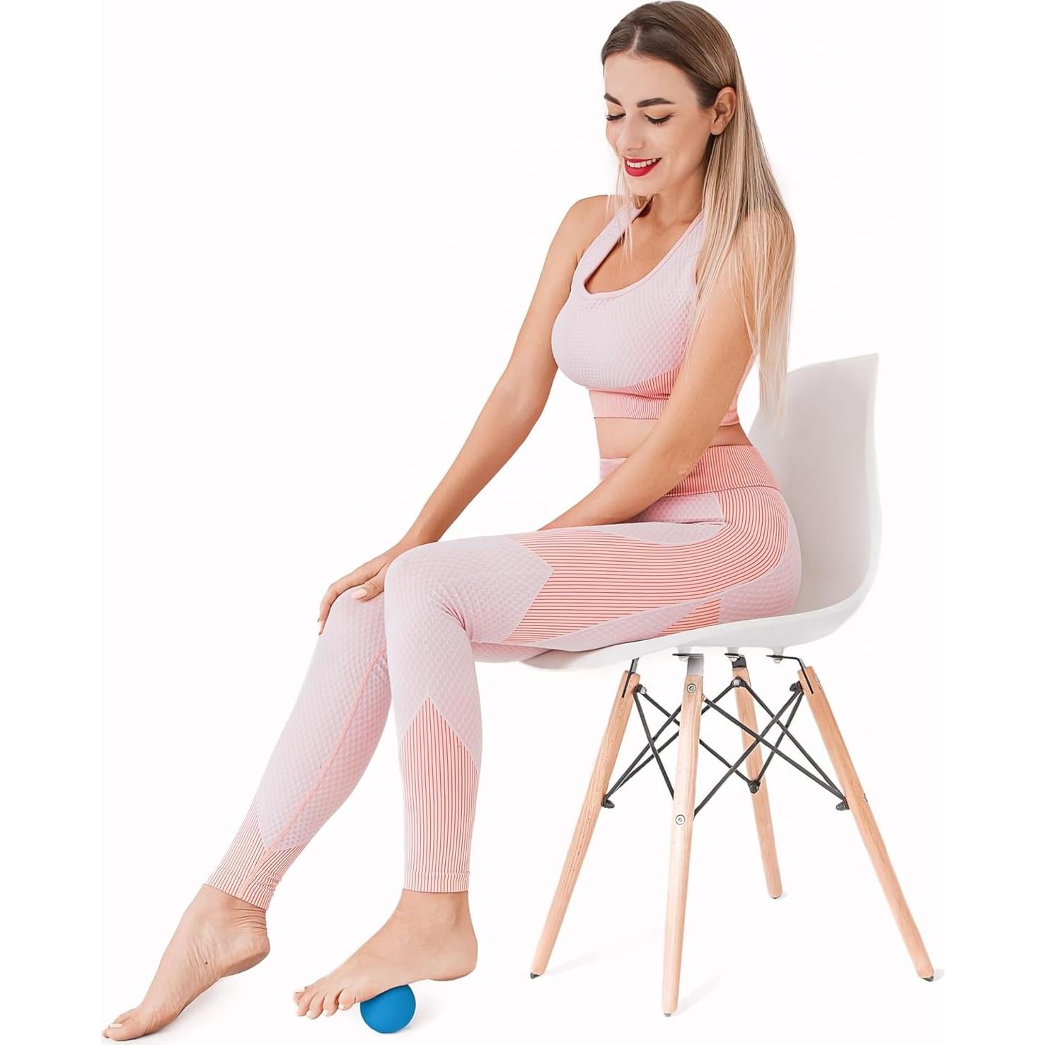 Estirador de fascia Lumia Wellness con bola de masaje - Rojo