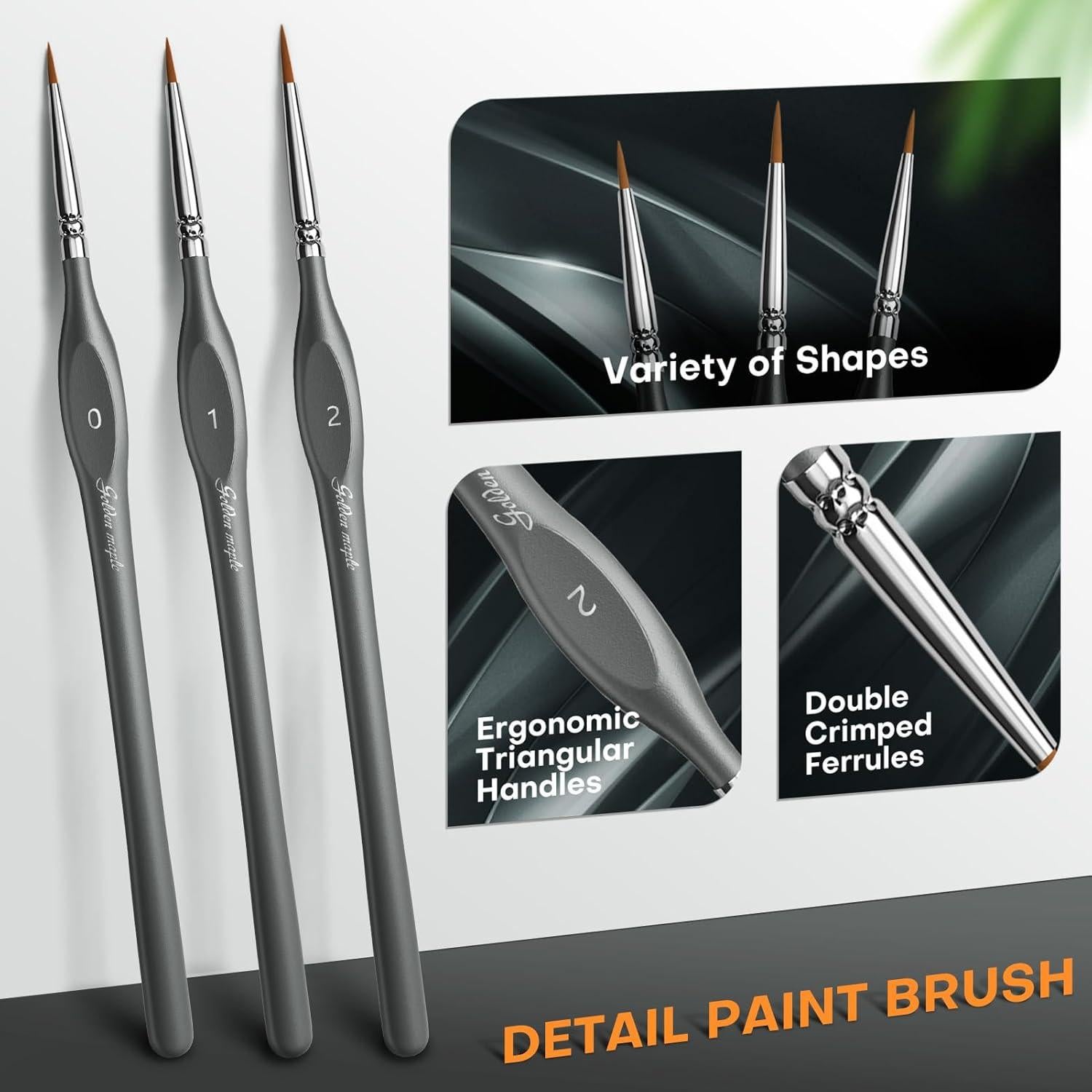 Set de Pinceles Miniatura Golden Maple 15pcs - Detalle Fino