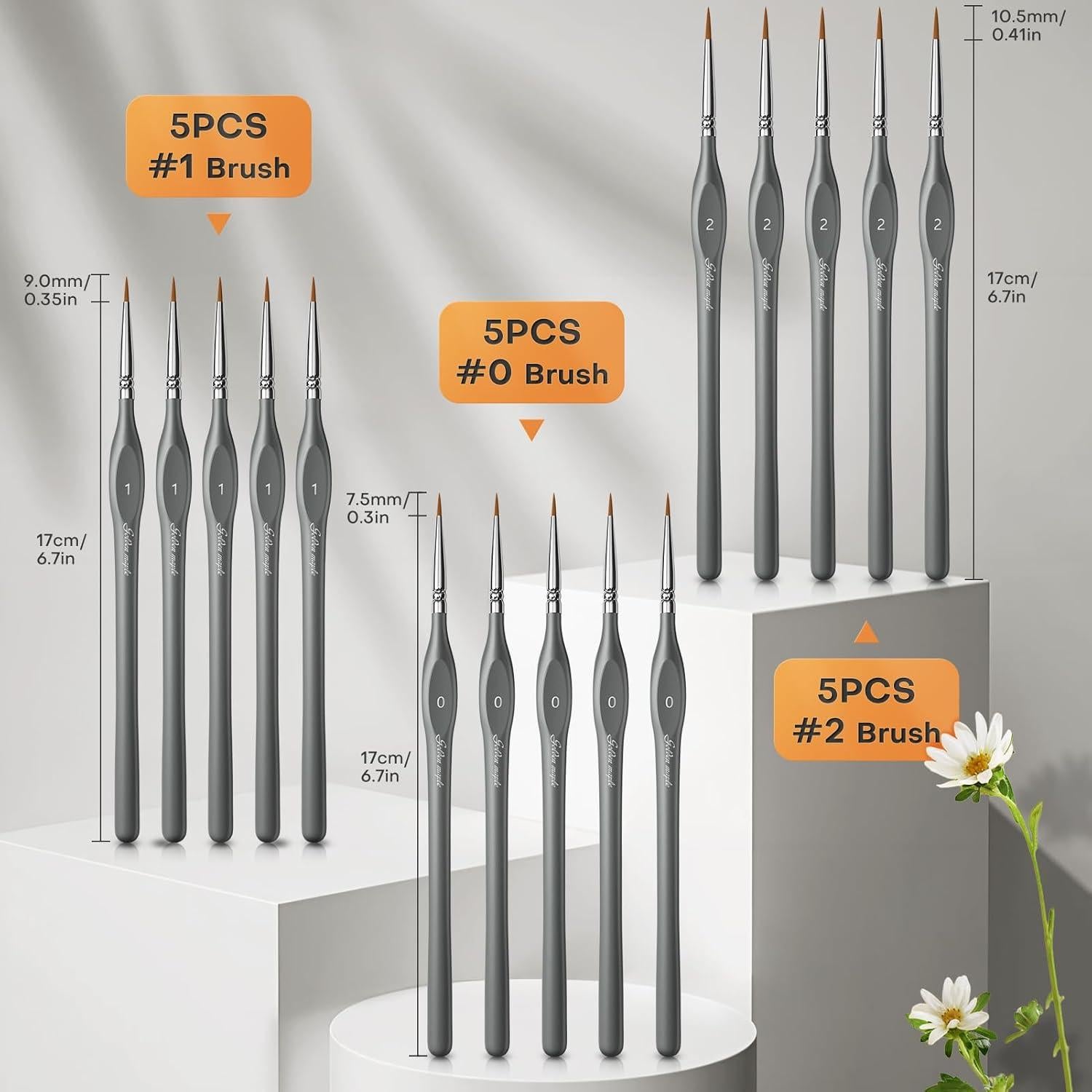 Set de Pinceles Miniatura Golden Maple 15pcs - Detalle Fino