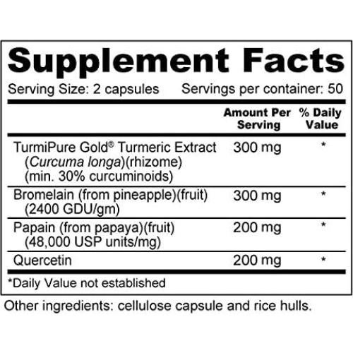 Cápsulas Repair Plus Wellness Resources con Cúrcuma y Quercetina - 100 Unidades